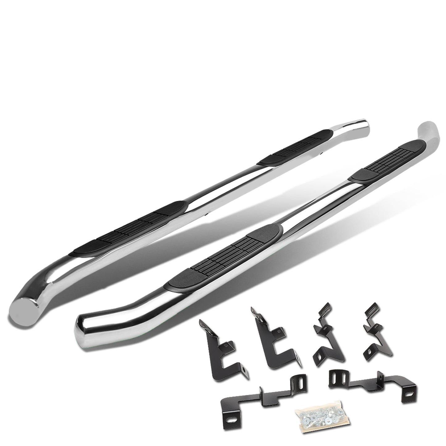 ESTRIBOS 3" - ROUND - STRAIGHT - 18-20 JEEP WRANGLER JL 4DR - SILVER