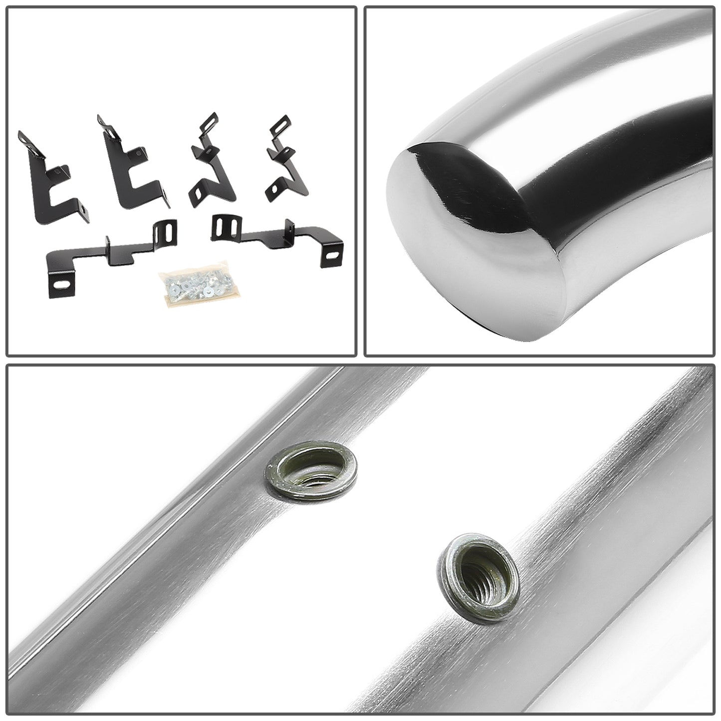 ESTRIBOS 3" - ROUND - STRAIGHT - 18-20 JEEP WRANGLER JL 4DR - SILVER