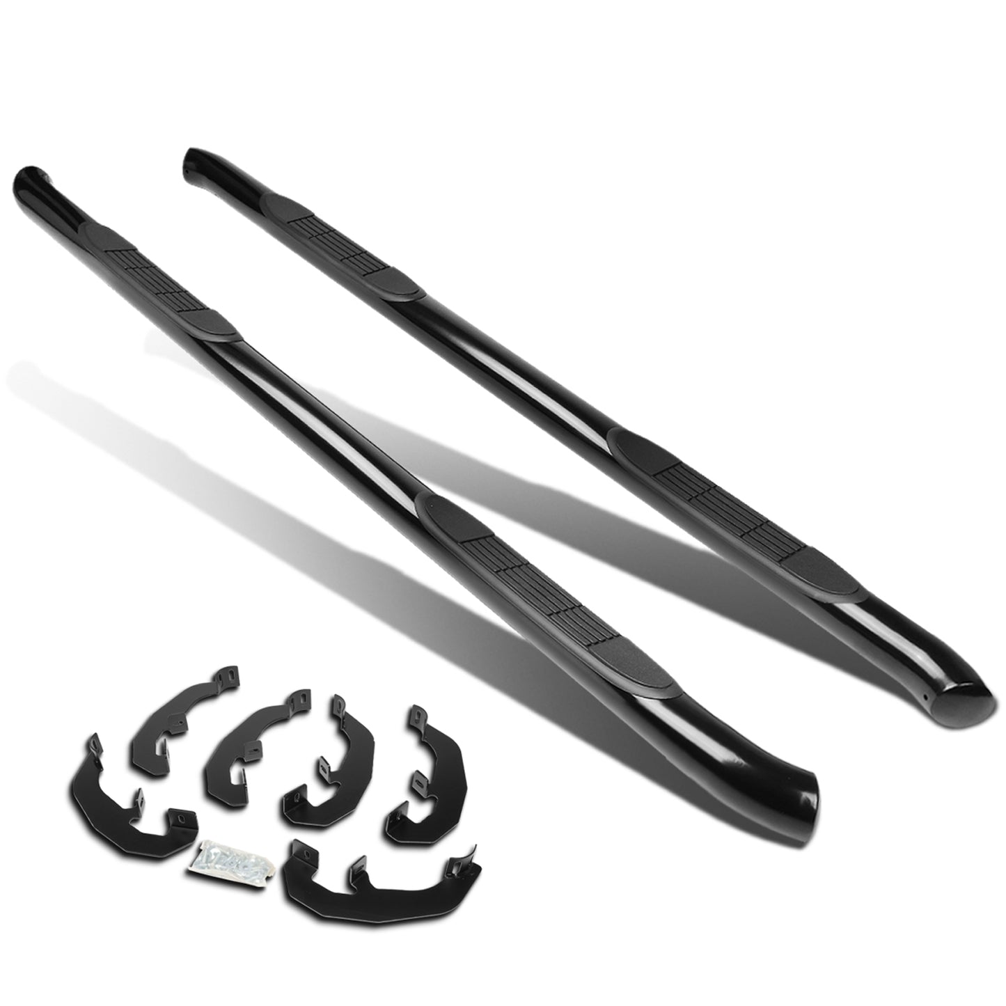 ESTRIBOS 3" - 45 DEG - 19-20 CHEVY SILVERADO 1500, GMC SIERRA 1500 / 2020 CHEVY SILVERADO 2500HD, SILVERADO 3500HD, GMC SIERRA 2500HD, SIERRA 3500HD - CREW CAB - BLACK