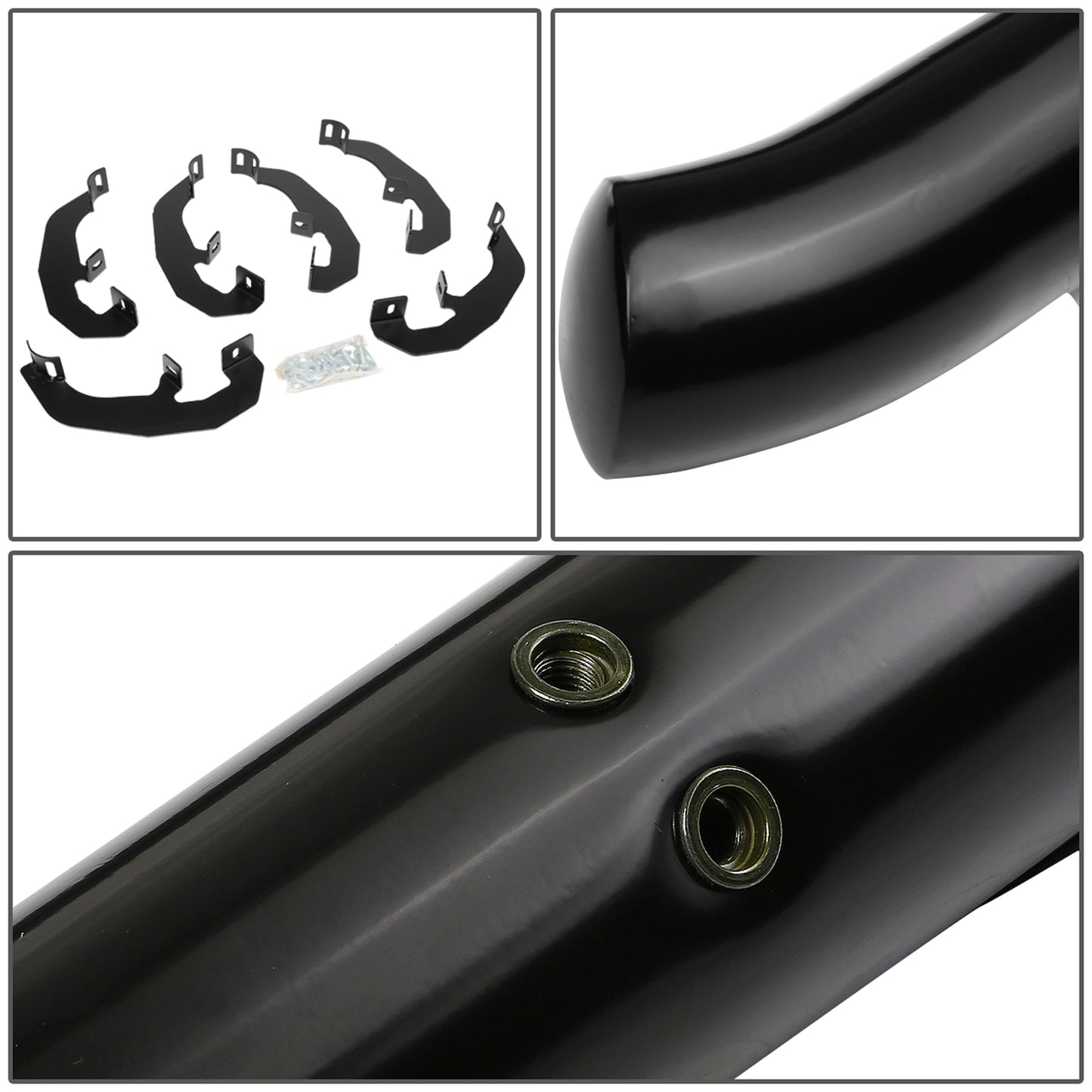 ESTRIBOS 3" - 45 DEG - 19-20 CHEVY SILVERADO 1500, GMC SIERRA 1500 / 2020 CHEVY SILVERADO 2500HD, SILVERADO 3500HD, GMC SIERRA 2500HD, SIERRA 3500HD - CREW CAB - BLACK