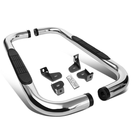 ESTRIBOS 3" - ROUND - 90 DEG - 19-20 CHEVY SILVERADO - REGULAR CAB - SILVER