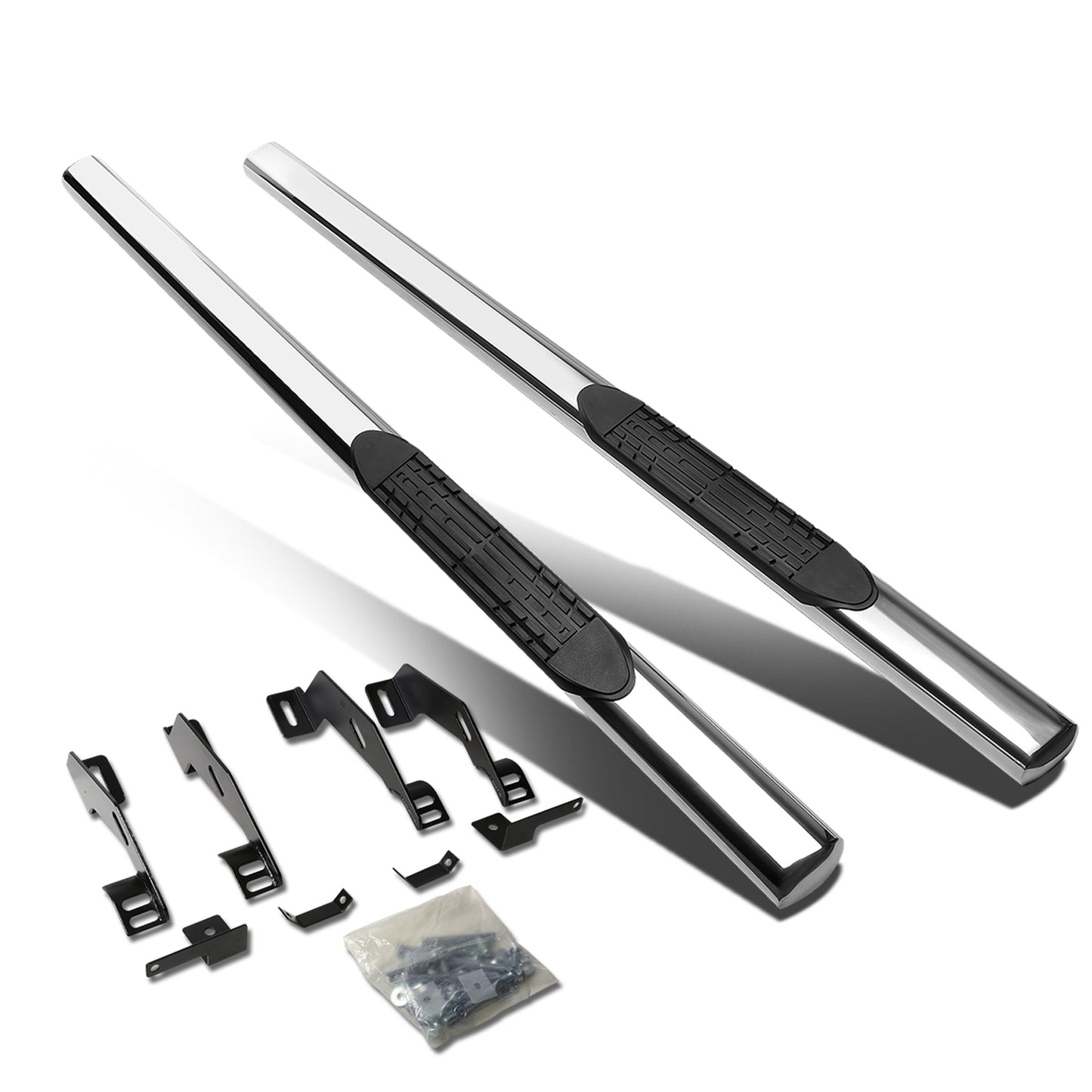 ESTRIBOS 4" - OVAL - STRAIGHT - 88-99 CHEVY C/K PICK-UP - EXTENDED CAB - SILVER