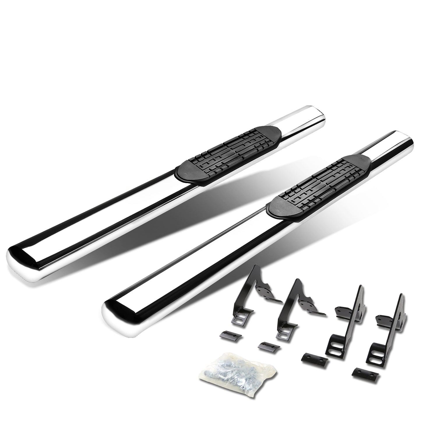 ESTRIBOS 4" - OVAL - STRAIGHT - 04-12 CHEVY COLORADO, GMC CANYON - REGULAR CAB - SILVER