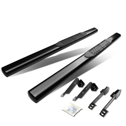 ESTRIBOS 4" - OVAL - STRAIGHT - 99-13 CHEVY SILVERADO 1500, GMC SIERRA 1500 / 99-14 CHEVY SILVERADO 2500, SILVERADO 3500, GMC SIERRA 2500, SIERRA 3500 - REGULAR CAB - BLACK