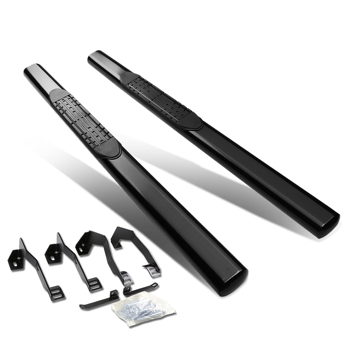 ESTRIBOS 4" - OVAL - STRAIGHT - 02-08 DODGE RAM 1500 / 03-09 DODGE RAM 2500, 3500 - REGULAR CAB - BLACK