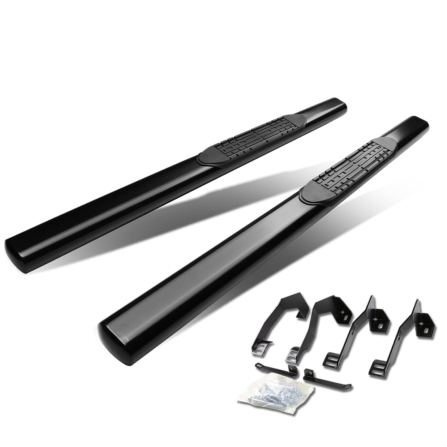 ESTRIBOS 4" - OVAL - STRAIGHT - 02-08 DODGE RAM 1500 / 03-09 DODGE RAM 2500, 3500 - REGULAR CAB - BLACK