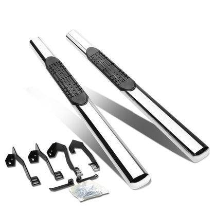 ESTRIBOS 4" - OVAL - STRAIGHT - 02-08 DODGE RAM 1500 / 03-09 DODGE RAM 2500, 3500 - REGULAR CAB - SILVER