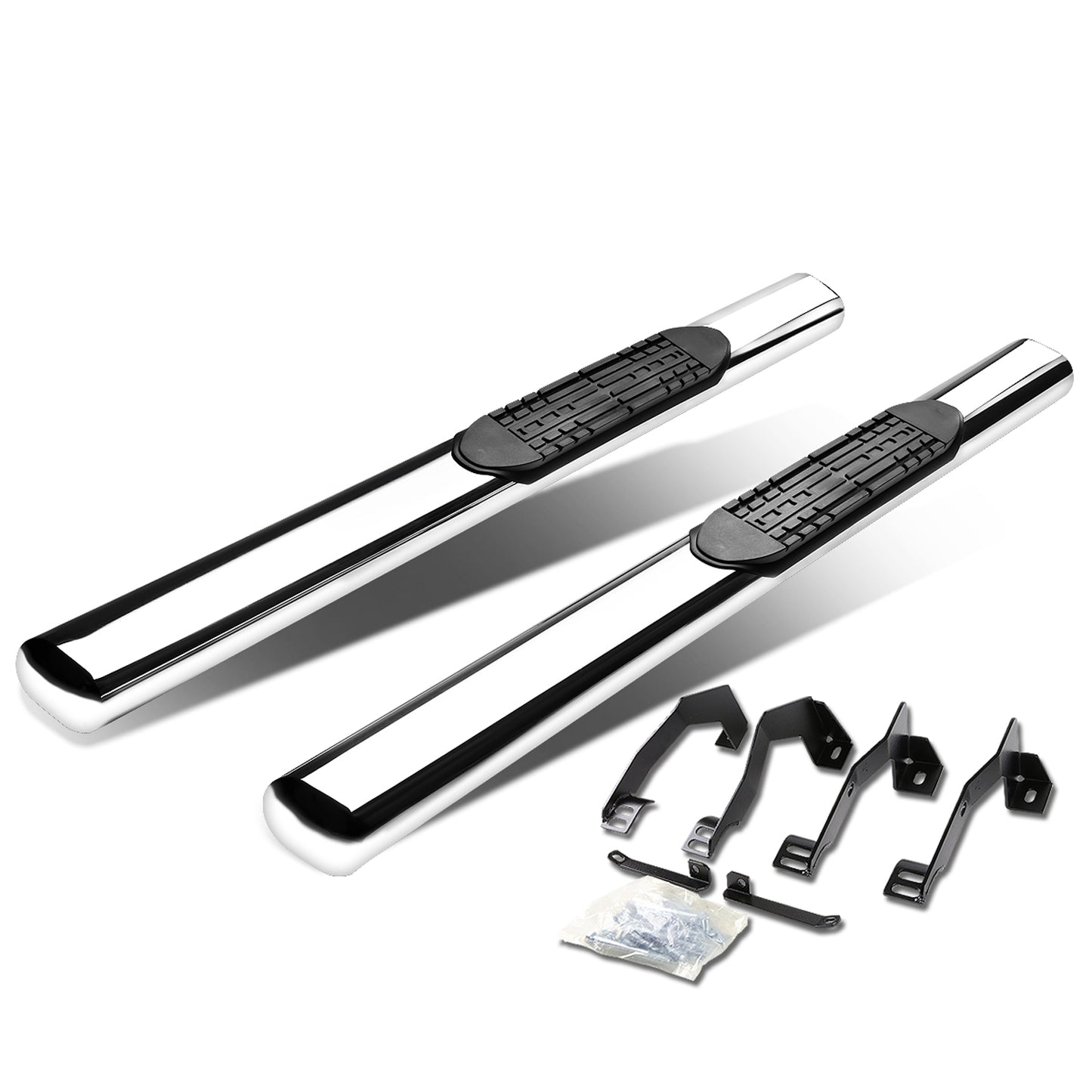 ESTRIBOS 4" - OVAL - STRAIGHT - 02-08 DODGE RAM 1500 / 03-09 DODGE RAM 2500, 3500 - REGULAR CAB - SILVER