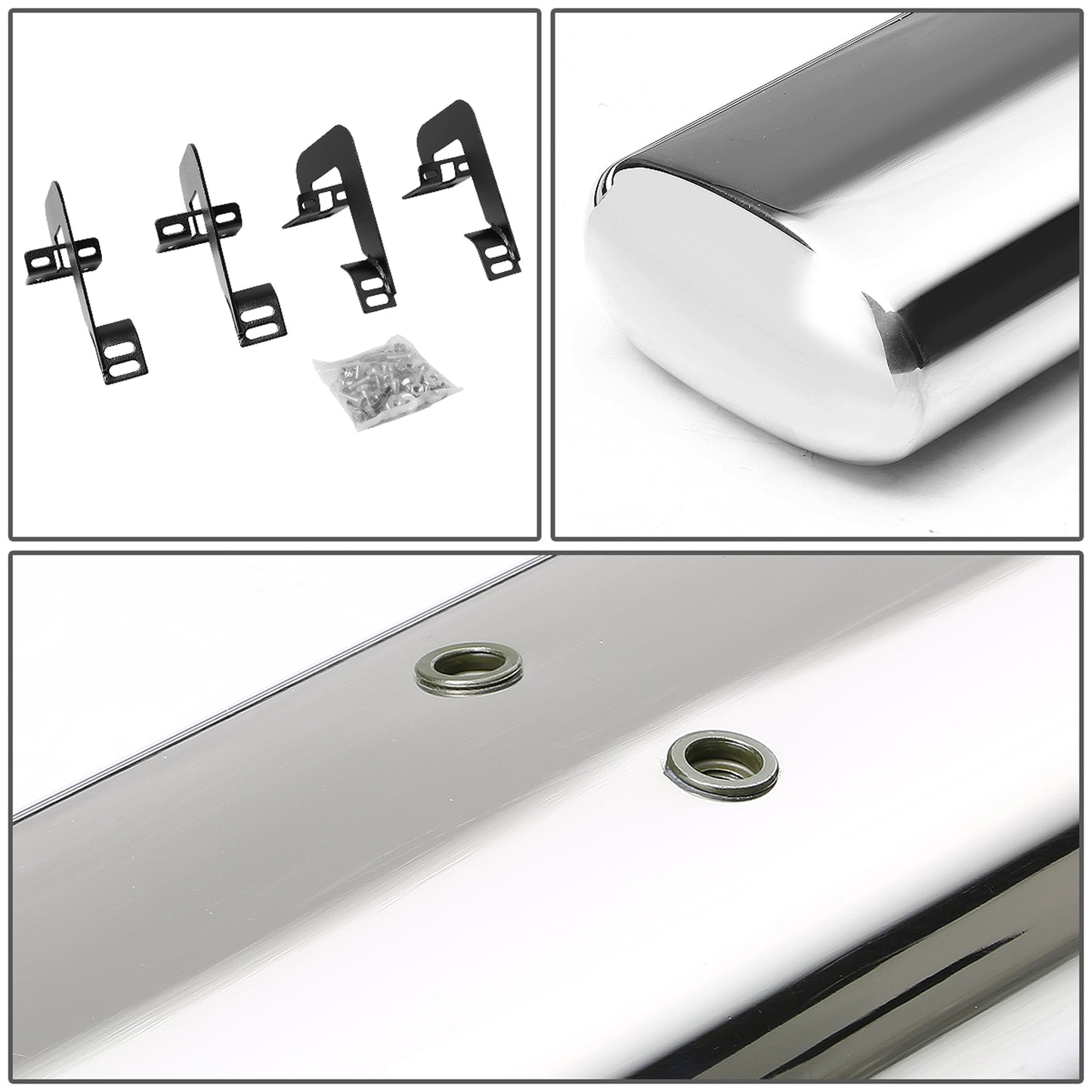 ESTRIBOS 4" - OVAL - STRAIGHT - 04-14 FORD F-150 - SUPER CAB - SILVER