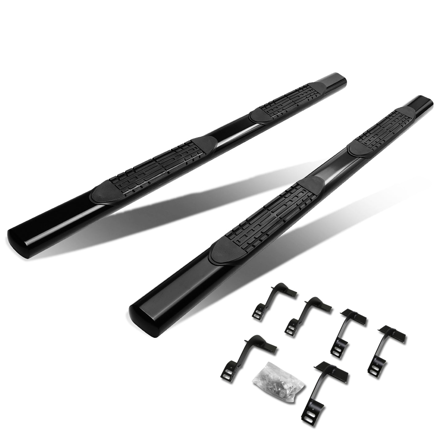 ESTRIBOS 4" - OVAL - STRAIGHT - 15-18 FORD F-150 - CREW CAB - BLACK