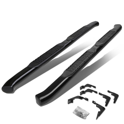 ESTRIBOS 4" - OVAL - 45 DEG - 15-24 CHEVY COLORADO, GMC CANYON - EXTENDED CAB - BLACK