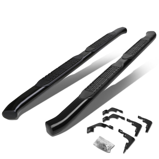 ESTRIBOS 4" - OVAL - 45 DEG - 15-24 CHEVY COLORADO, GMC CANYON - EXTENDED CAB - BLACK