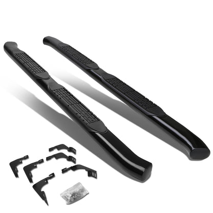 ESTRIBOS 4" - OVAL - 45 DEG - 15-24 CHEVY COLORADO, GMC CANYON - EXTENDED CAB - BLACK