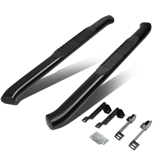 ESTRIBOS 4" - OVAL - 45 DEG - 99-16 CHEVY SILVERADO 1500, 2500, 3500 - REGULAR CAB - BLACK