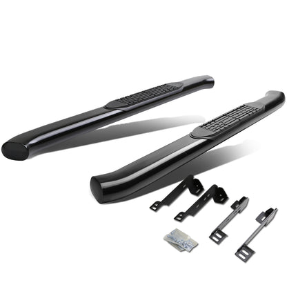 ESTRIBOS 4" - OVAL - 45 DEG - 99-16 CHEVY SILVERADO 1500, 2500, 3500 - REGULAR CAB - BLACK