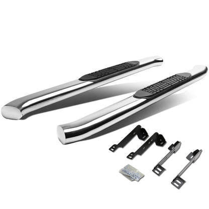 ESTRIBOS 4" - OVAL - 45 DEG - 99-16 CHEVY SILVERADO 1500, 2500, 3500 - REGULAR CAB - SILVER