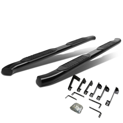 ESTRIBOS 4" - OVAL - 45 DEG - 99-16 CHEVY SILVERADO 1500, 2500, 3500 - EXTENDED CAB - BLACK
