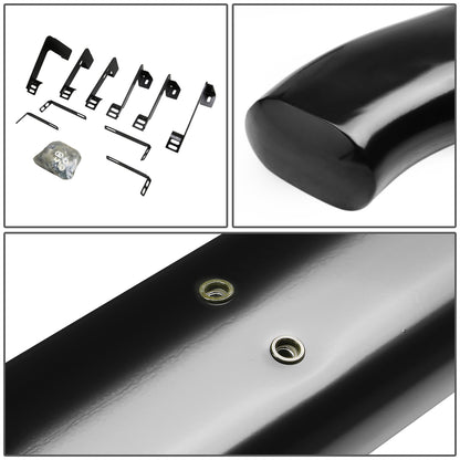 ESTRIBOS 4" - OVAL - 45 DEG - 99-16 CHEVY SILVERADO 1500, 2500, 3500 - EXTENDED CAB - BLACK