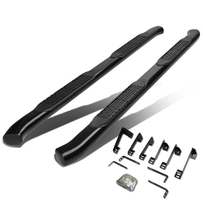 ESTRIBOS 4" - OVAL - 45 DEG - 99-16 CHEVY SILVERADO 1500, 2500, 3500 - CREW CAB - BLACK