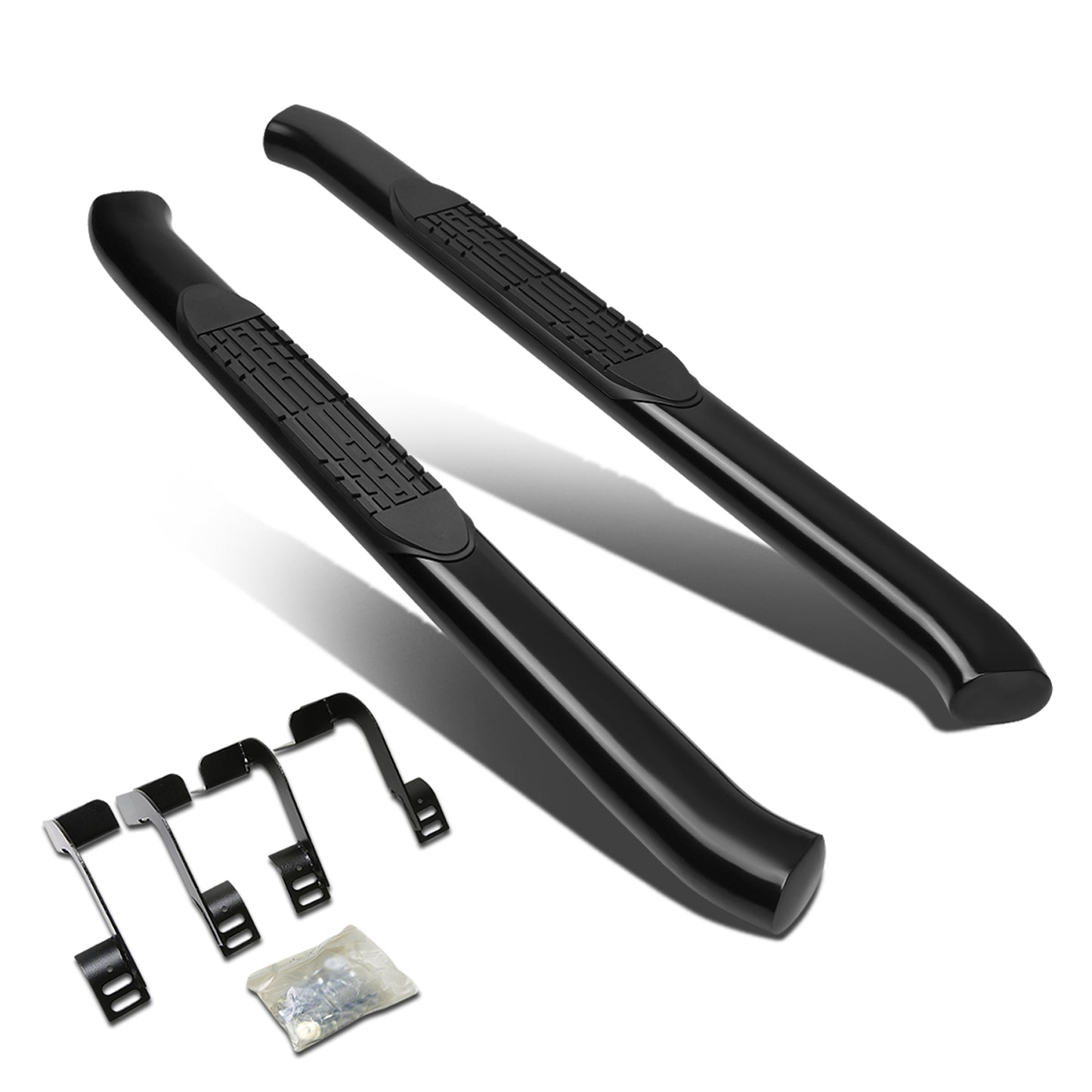 ESTRIBOS 4" - OVAL - 45 DEG - 11-16 RAM 1500, 2500, 3500 / 2010 DODGE RAM 2500, 3500 / 09-10 DODGE RAM 1500 - REGULAR CAB - BLACK