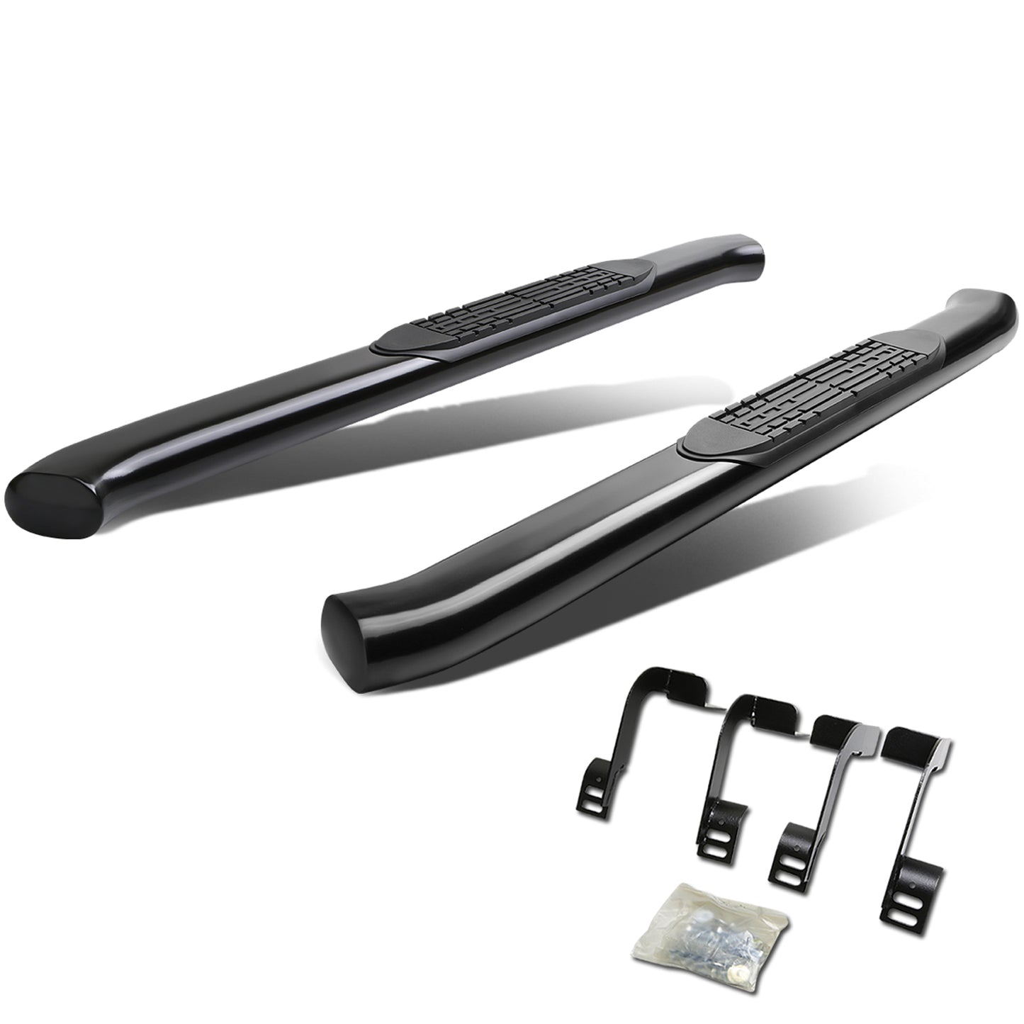 ESTRIBOS 4" - OVAL - 45 DEG - 11-16 RAM 1500, 2500, 3500 / 2010 DODGE RAM 2500, 3500 / 09-10 DODGE RAM 1500 - REGULAR CAB - BLACK