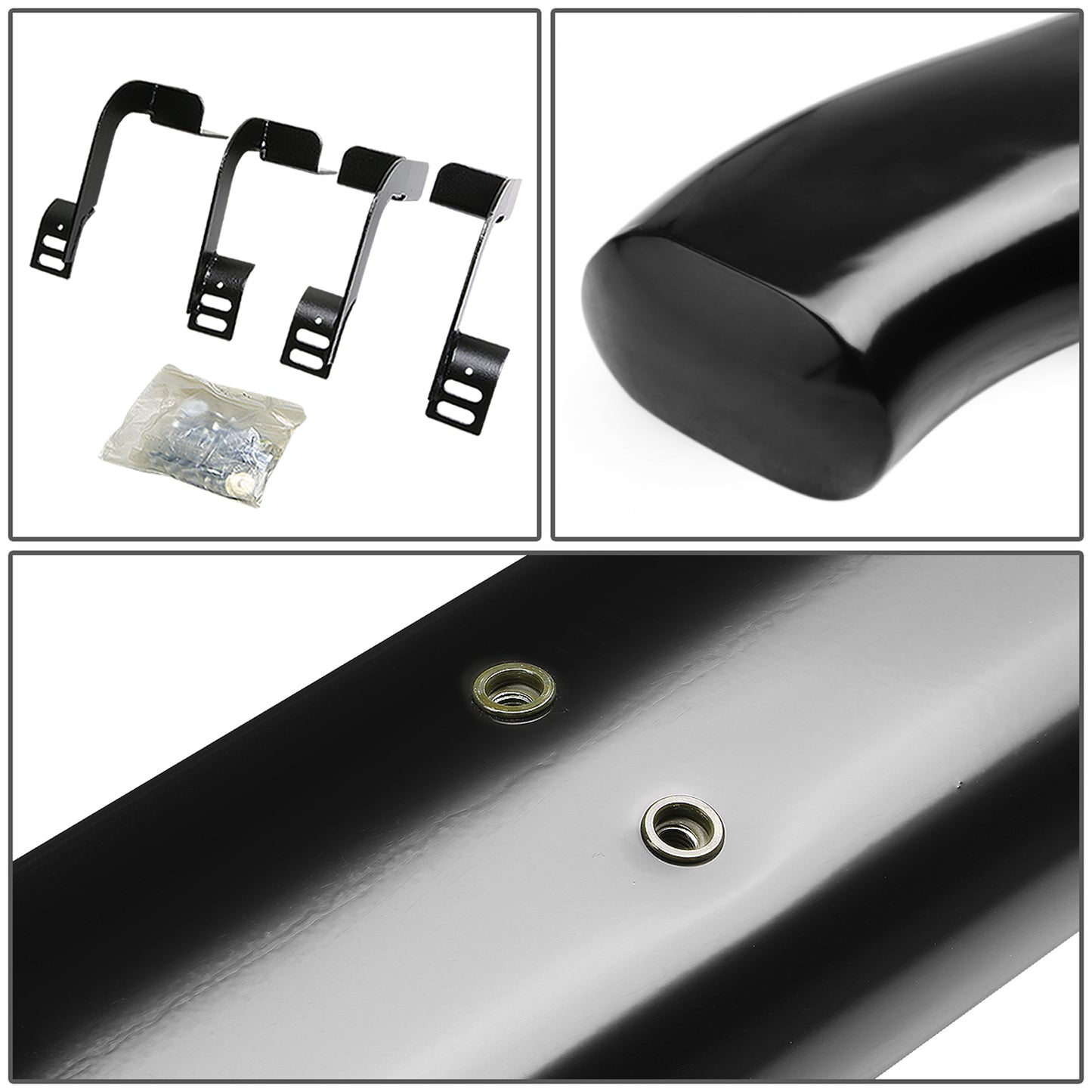 ESTRIBOS 4" - OVAL - 45 DEG - 11-16 RAM 1500, 2500, 3500 / 2010 DODGE RAM 2500, 3500 / 09-10 DODGE RAM 1500 - REGULAR CAB - BLACK