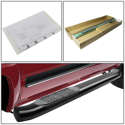 ESTRIBOS 4" - OVAL - 45 DEG - 11-16 RAM 1500, 2500, 3500 / 2010 DODGE RAM 2500, 3500 / 09-10 DODGE RAM 1500 - REGULAR CAB - BLACK