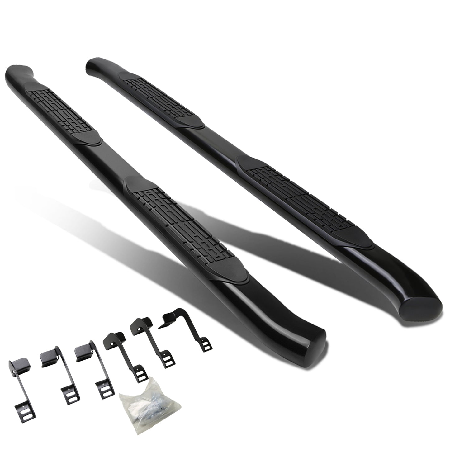 ESTRIBOS 4" - OVAL - 45 DEG - 11-16 RAM 1500, 2500, 3500 / 2010 DODGE RAM 2500, 3500 / 09-10 DODGE RAM 1500 - QUAD CAB - BLACK