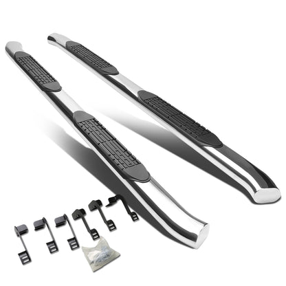 ESTRIBOS 4" - OVAL - 45 DEG - 11-16 RAM 1500, 2500, 3500 / 2010 DODGE RAM 2500, 3500 / 09-10 DODGE RAM 1500 - CREW CAB - SILVER