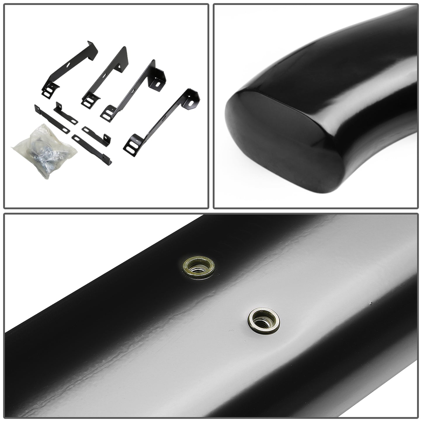 ESTRIBOS 4" - OVAL - 45 DEG - 02-08 DODGE RAM 1500 / 03-09 RAM 2500, 3500 - REGULAR CAB - BLACK