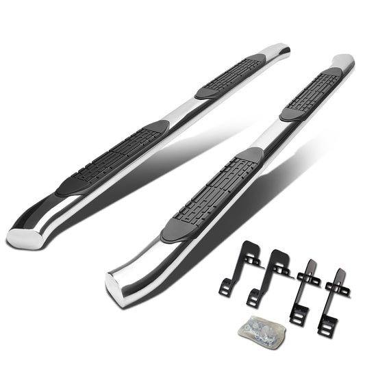 ESTRIBOS 4" - OVAL - 45 DEG - 04-14 FORD F-150 - SUPER CAB - SILVER