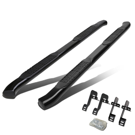 ESTRIBOS 4" - OVAL - 45 DEG - 04-14 FORD F-150 - SUPER CREW CAB - BLACK