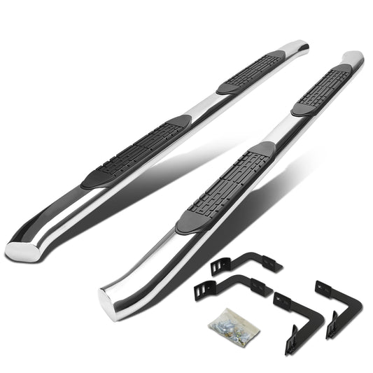 ESTRIBOS 4" - OVAL - 45 DEG - 05-16 NISSAN FRONTIER / 09-12 SUZUKI EQUATOR - CREW CAB - SILVER