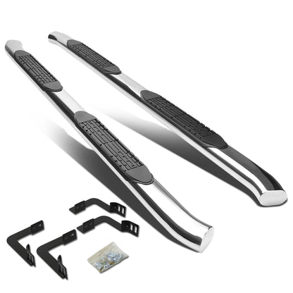 ESTRIBOS 4" - OVAL - 45 DEG - 05-16 NISSAN FRONTIER / 09-12 SUZUKI EQUATOR - CREW CAB - SILVER