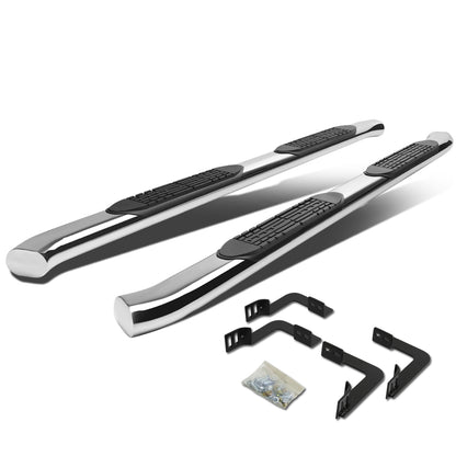 ESTRIBOS 4" - OVAL - 45 DEG - 05-16 NISSAN FRONTIER / 09-12 SUZUKI EQUATOR - CREW CAB - SILVER