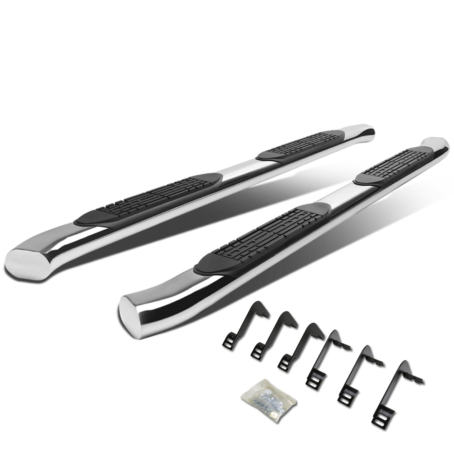 ESTRIBOS 4" - OVAL - 45 DEG - 04-15 NISSAN TITAN - KING CAB - SILVER
