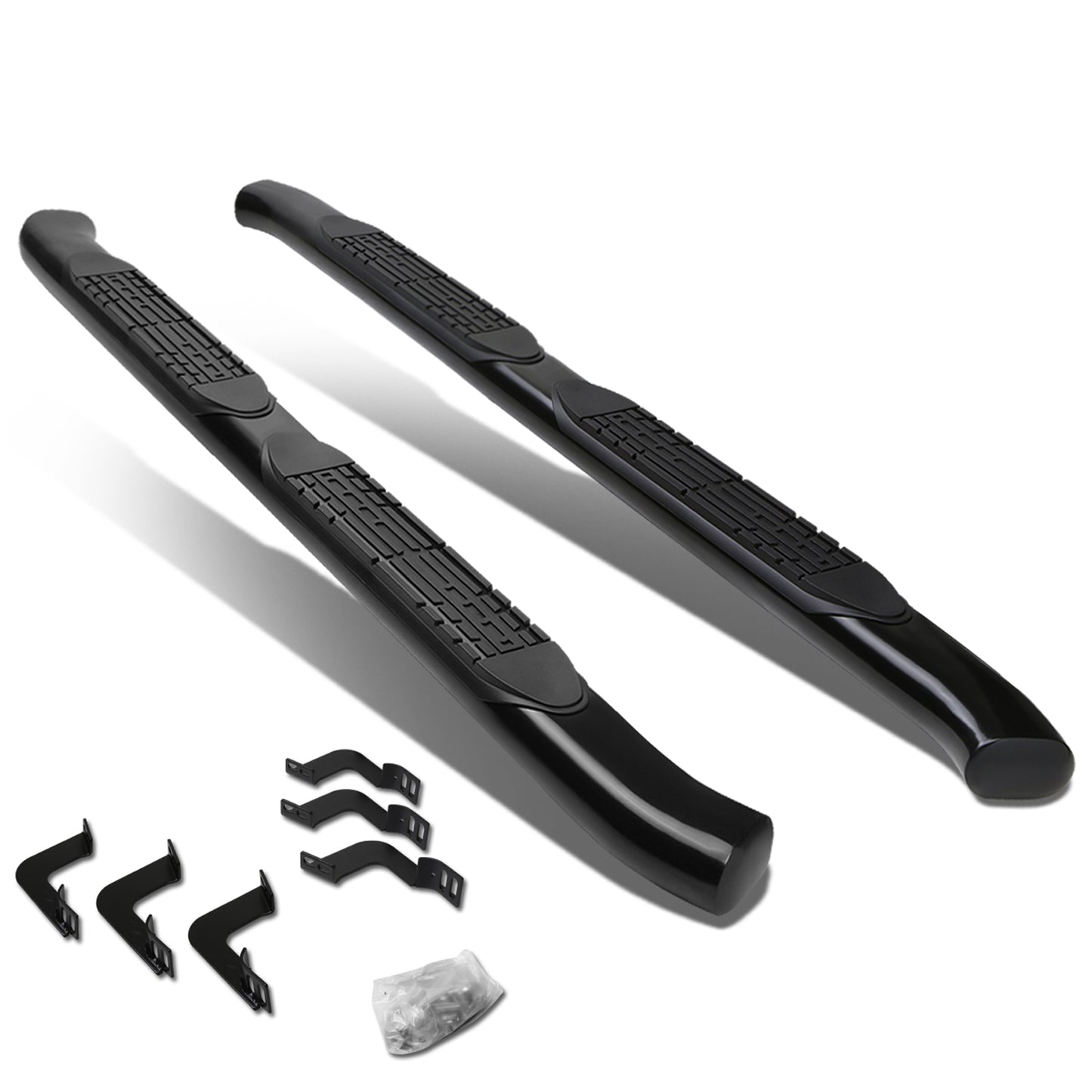 ESTRIBOS 4" - OVAL - 45 DEG - 07-17 TOYOTA TUNDRA - DOUBLE CAB - BLACK