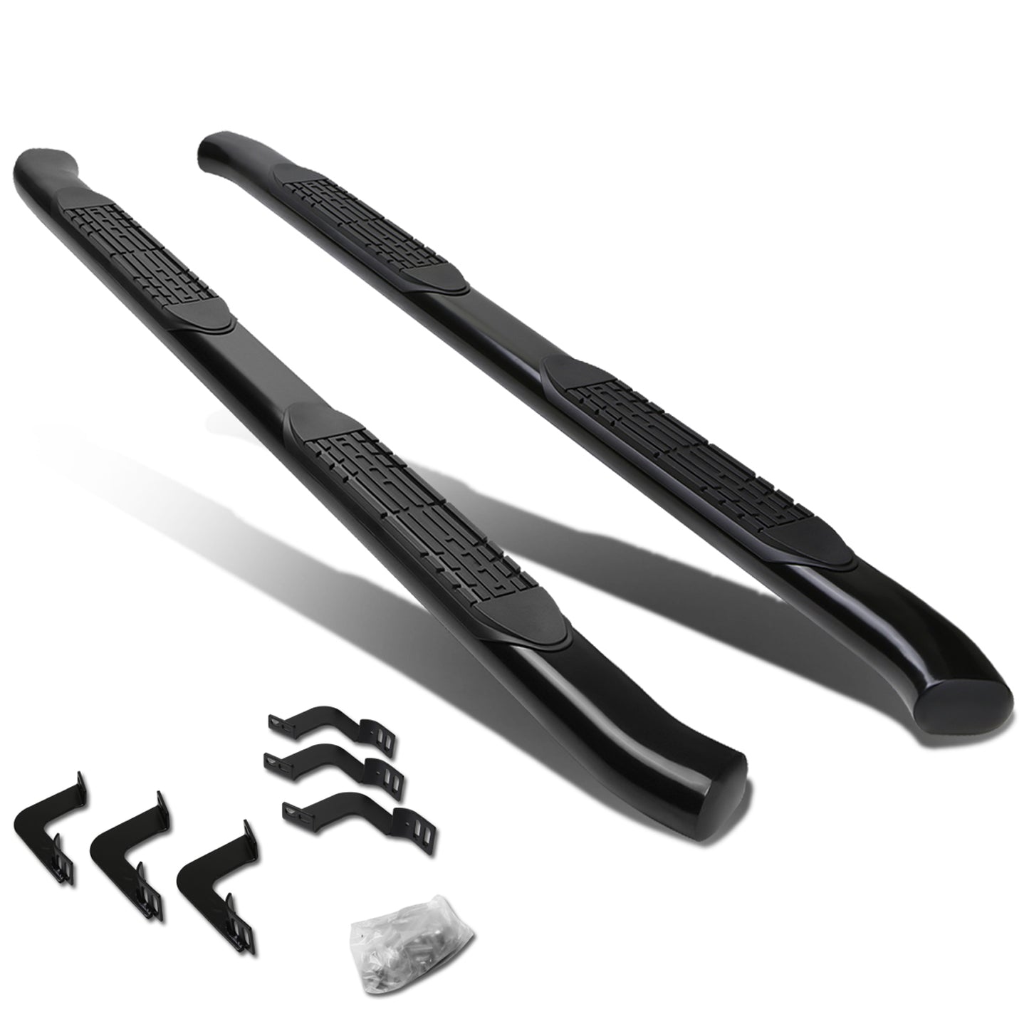 ESTRIBOS 4" - OVAL - 45 DEG - 07-17 TOYOTA TUNDRA - CREW MAX - BLACK