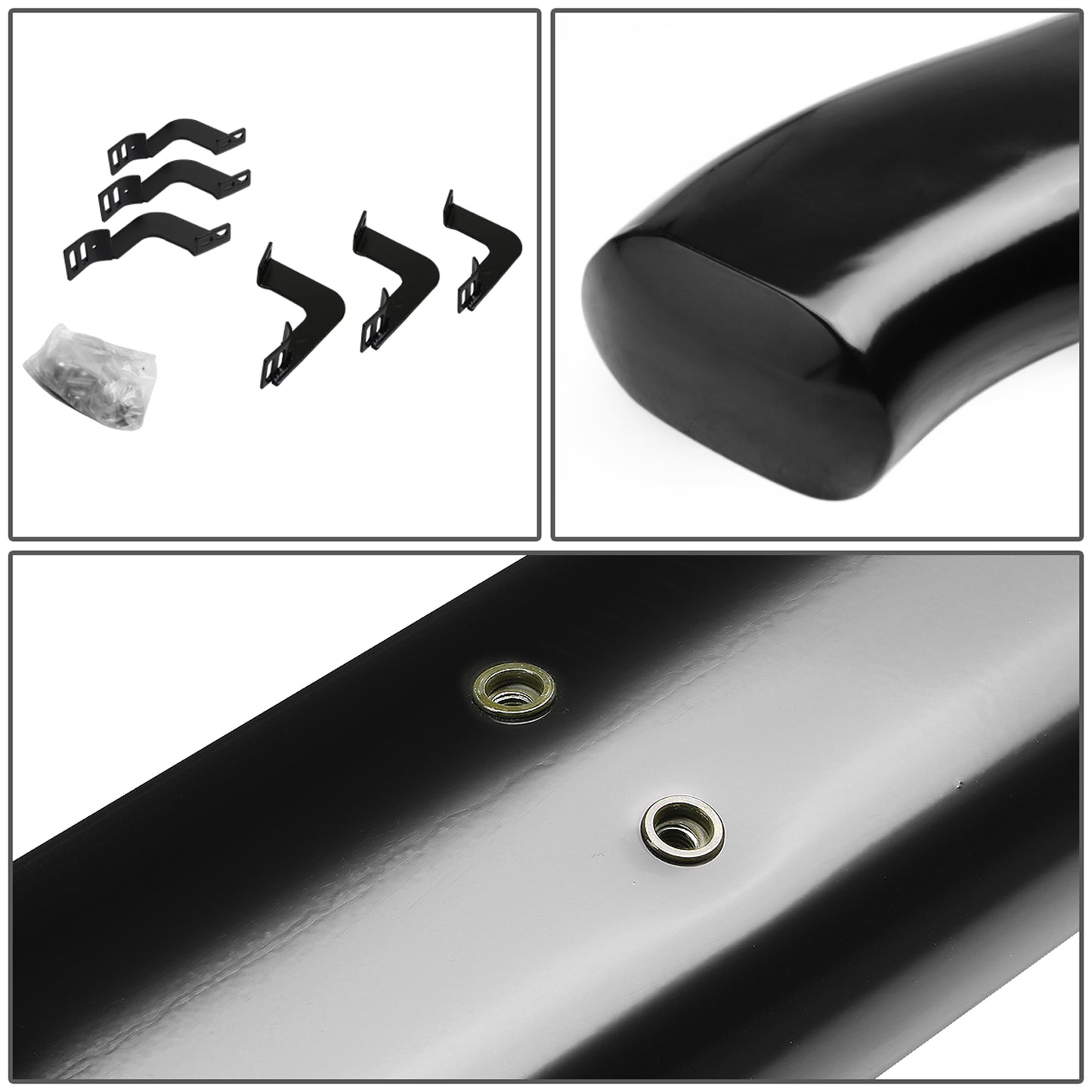 ESTRIBOS 4" - OVAL - 45 DEG - 07-17 TOYOTA TUNDRA - CREW MAX - BLACK