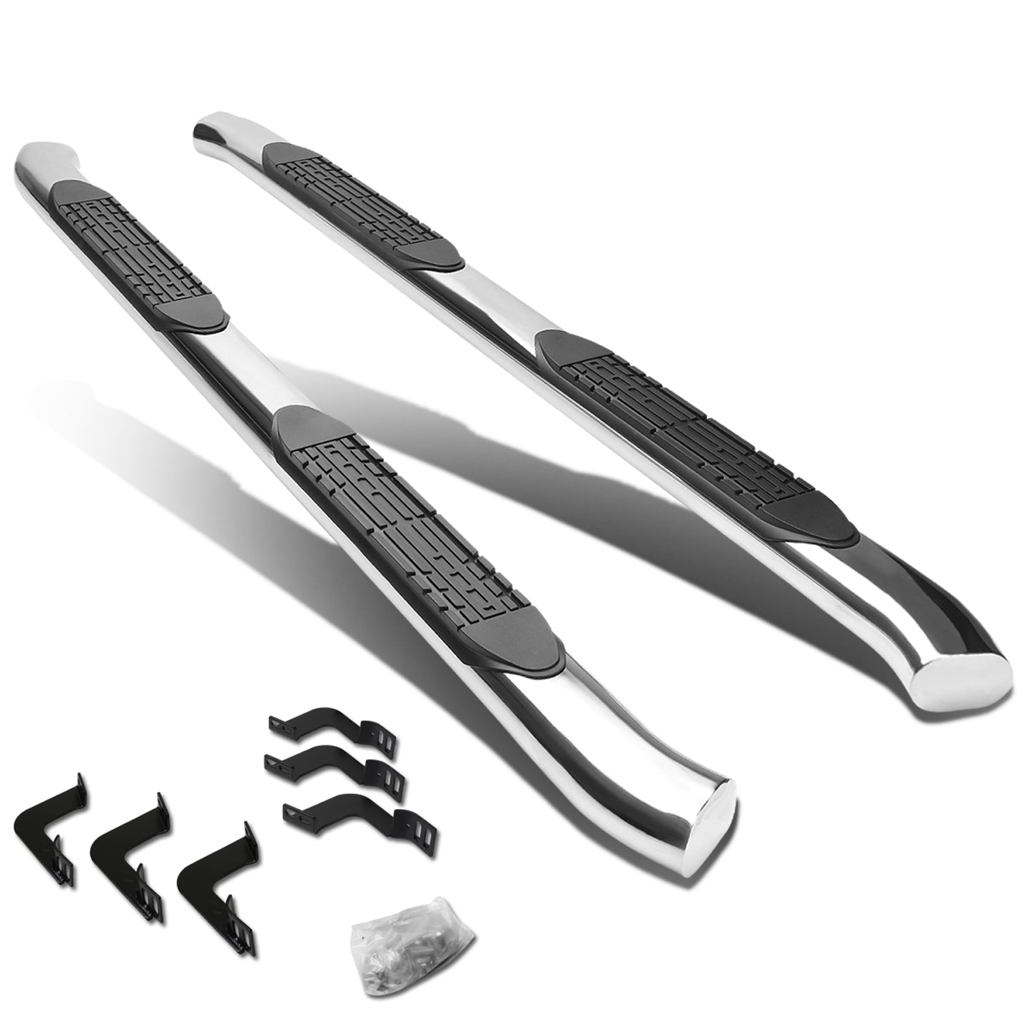 ESTRIBOS 4" - OVAL - 45 DEG - 07-17 TOYOTA TUNDRA - CREW MAX - SILVER