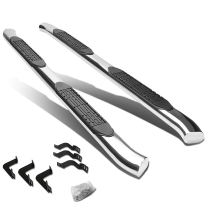 ESTRIBOS 4" - OVAL - 45 DEG - 07-17 TOYOTA TUNDRA - CREW MAX - SILVER