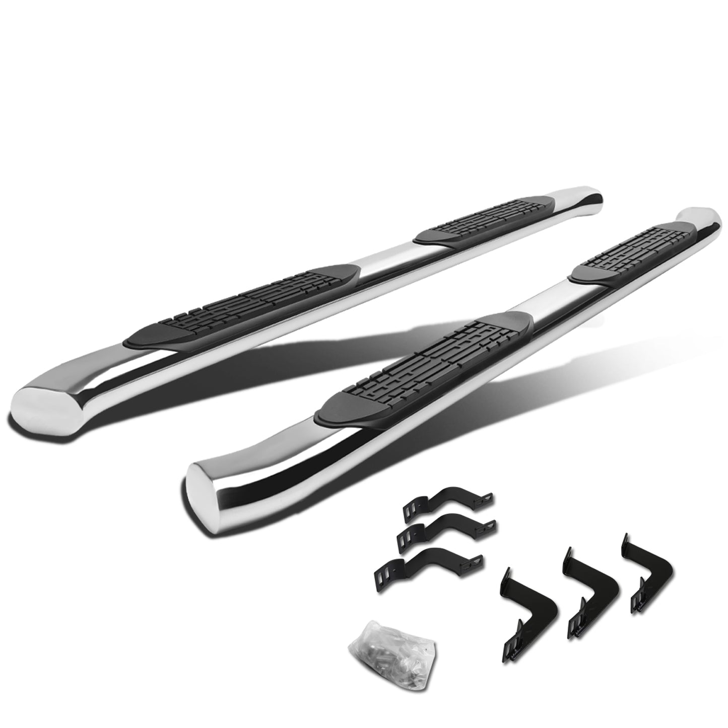 ESTRIBOS 4" - OVAL - 45 DEG - 07-17 TOYOTA TUNDRA - CREW MAX - SILVER