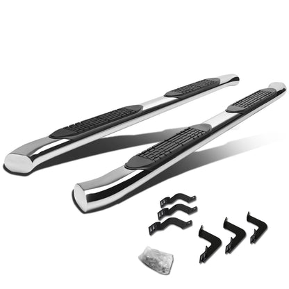 ESTRIBOS 4" - OVAL - 45 DEG - 07-17 TOYOTA TUNDRA - CREW MAX - SILVER