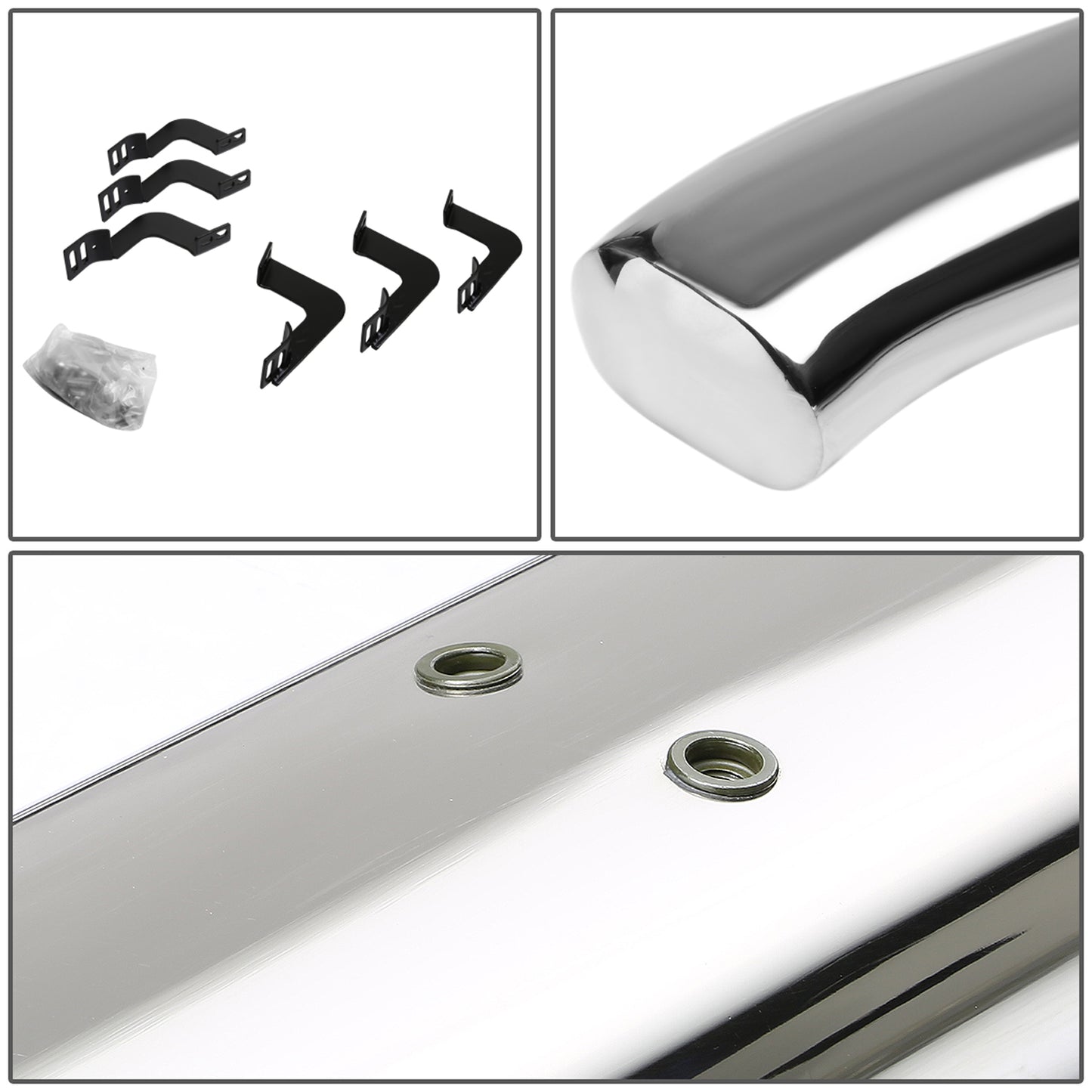 ESTRIBOS 4" - OVAL - 45 DEG - 07-17 TOYOTA TUNDRA - CREW MAX - SILVER