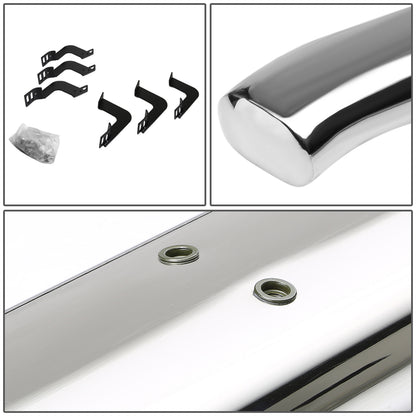 ESTRIBOS 4" - OVAL - 45 DEG - 07-17 TOYOTA TUNDRA - CREW MAX - SILVER