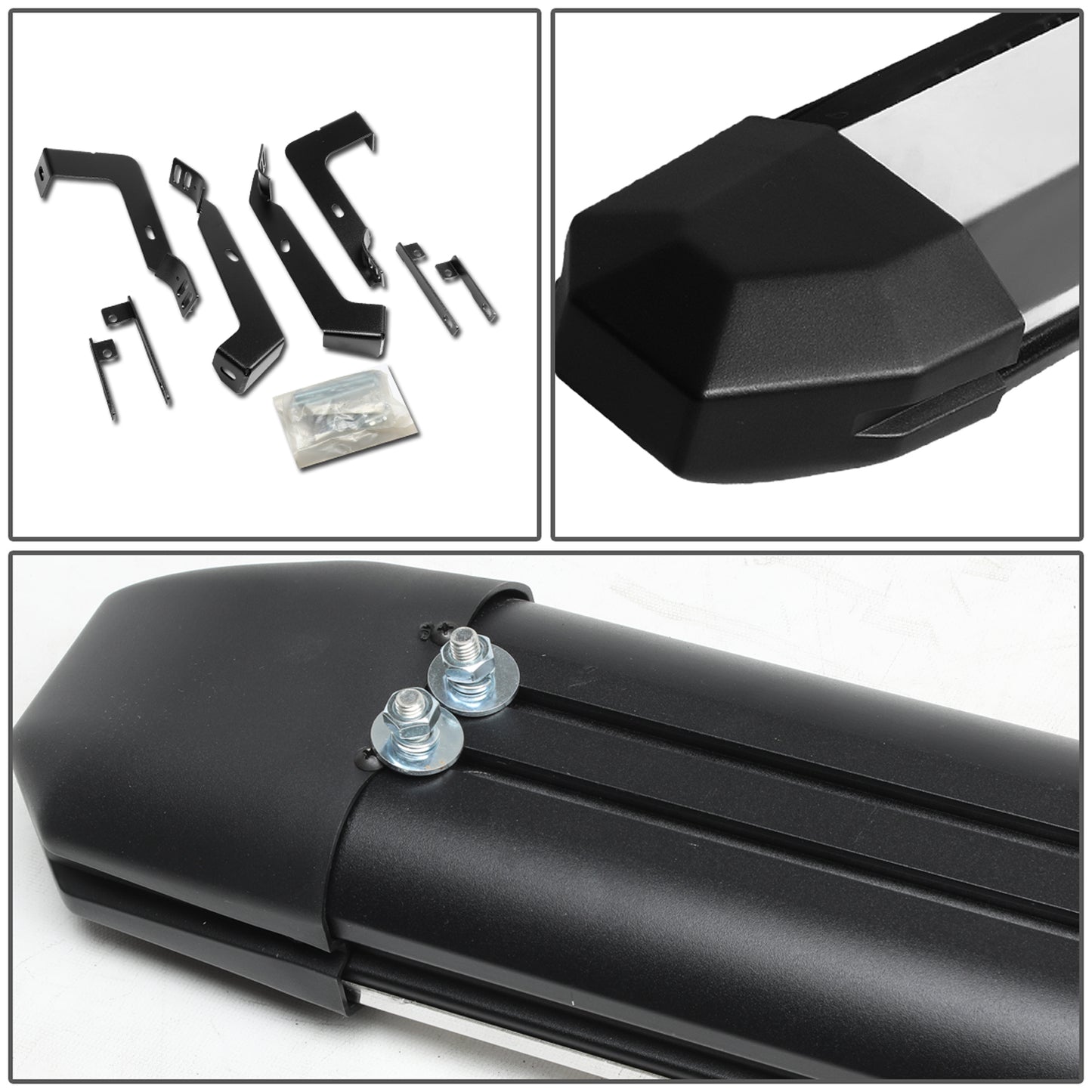ESTRIBOS 5" - EXTRUDED STEP BOARD - STRAIGHT - 02-08 DODGE RAM 1500 / 03-09 DODGE RAM 2500, 3500 - CREW CAB - METALLIC / BLACK
