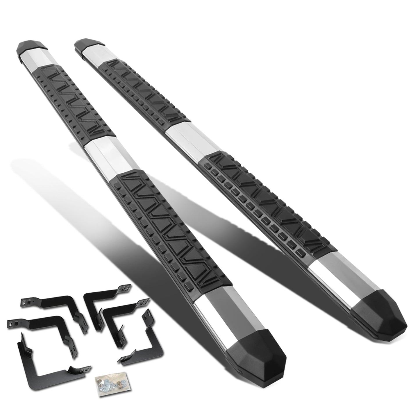 ESTRIBOS 5" - EXTRUDED STEP BOARD - STRAIGHT - 04-18 NISSAN TITAN - EXTENDED CAB - METALLIC / BLACK