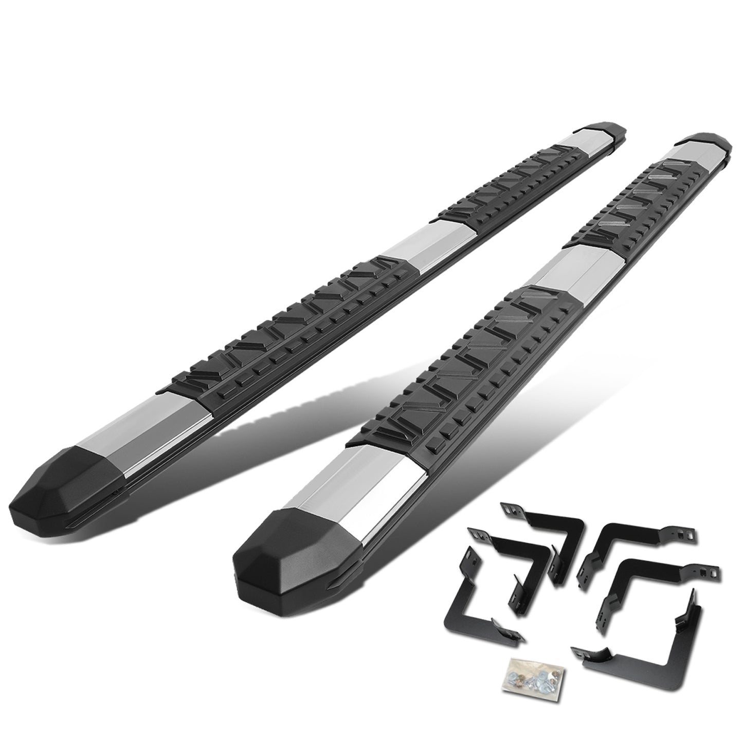 ESTRIBOS 5" - EXTRUDED STEP BOARD - STRAIGHT - 04-18 NISSAN TITAN - EXTENDED CAB - METALLIC / BLACK