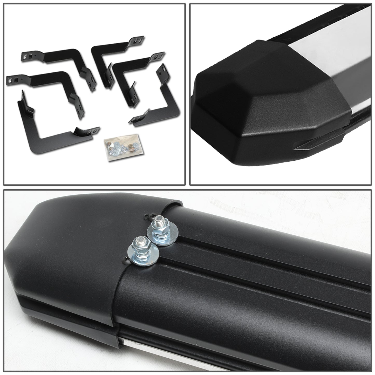 ESTRIBOS 5" - EXTRUDED STEP BOARD - STRAIGHT - 04-18 NISSAN TITAN - EXTENDED CAB - METALLIC / BLACK