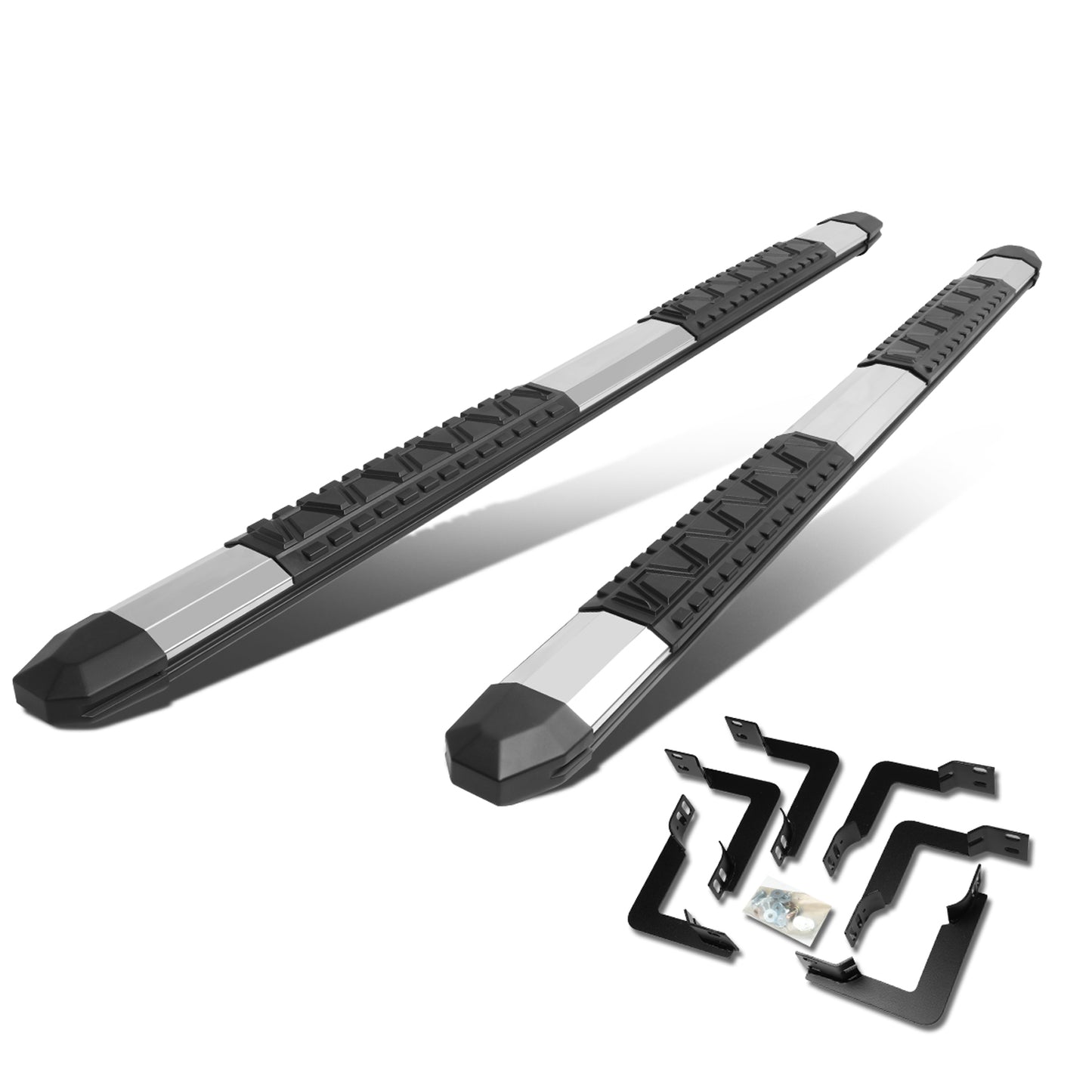 ESTRIBOS 5" - EXTRUDED STEP BOARD - STRAIGHT - 04-18 NISSAN TITAN - CREW CAB - METALLIC / BLACK